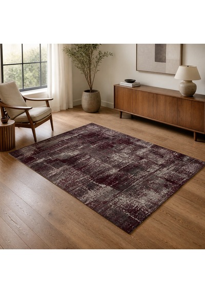 Kartela Halı Lora Halı Kaymaz Taban Makinede Yıkanabilir Halı Bordo - 80 X 120 Cm