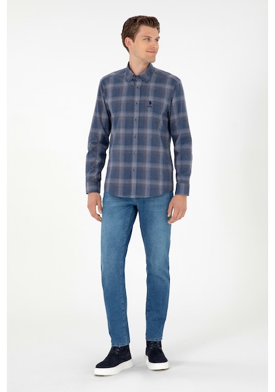 U.s. Polo Assn. Erkek İndigo Gömlek Desenli 50292319-vr028 İndigo
