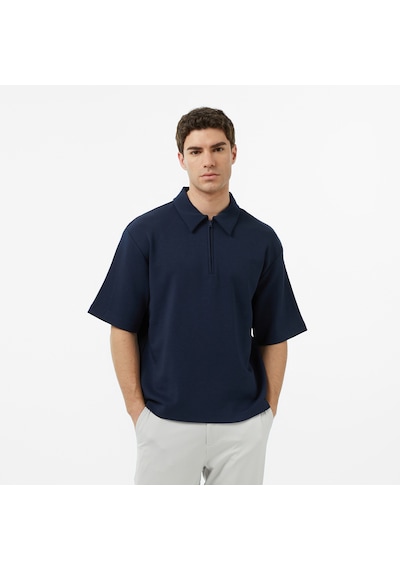 Nautica Erkek Lacivert Regular Fit Polo Yaka T-shirt Düz K57355t Lacivert