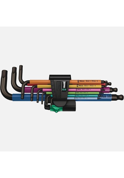 Wera 05073593001 950/9 Hex-plus Renkli 9 Parça Allen Seti