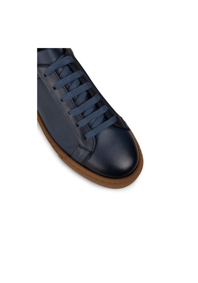 Deery Erkek Mavi Hakiki Deri Sneaker Ayakkabı - 02018mmvıc01 Mavi