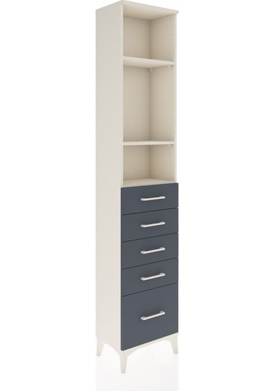 Arges Dolap 3 Raflı 5 Çekmeceli 44x30x221 Aytaşı-antrasit Aytaşı