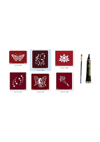 Airbrush Tattoo Kelebek Melek Hint Kınasıyla Geçici Dövme Seti