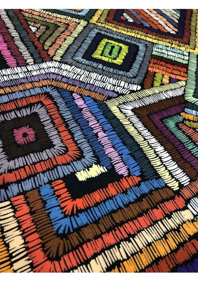 Favor Renkli Geometrik Desenli Dijital Baskılı Döşemelik Kumaş 100 x 140 cm