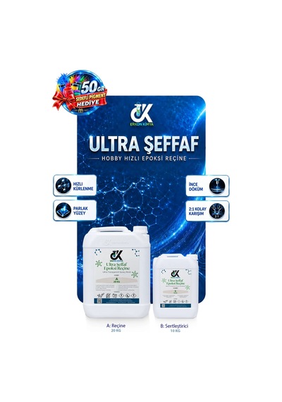 Erkon Kimya Ultra Şeffaf Hızlı Hobby Epoksi 30 Kg