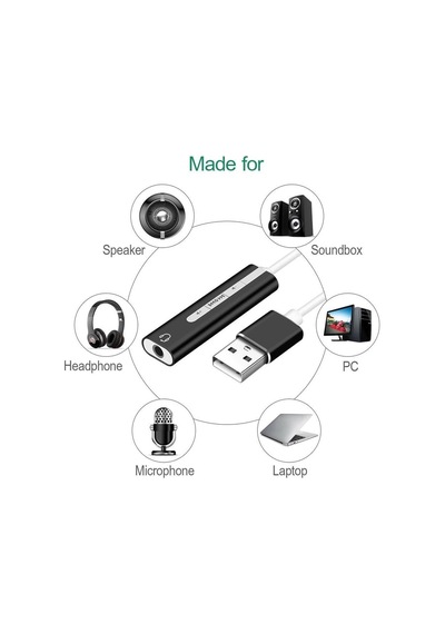 7.1 Usb Harici Stereo Ses Kartı 3.5mm Çevirici Dönüştürücü Ses Kartı 5072