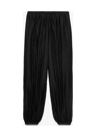 Lilly Mystic Drapes Chiffon Harem Pantolon Siyah Siyah