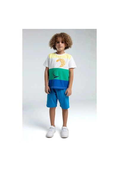Rolypoly Erkek Çocuk Bermuda Takım - Beyaz/cobalt Beyaz/cobalt