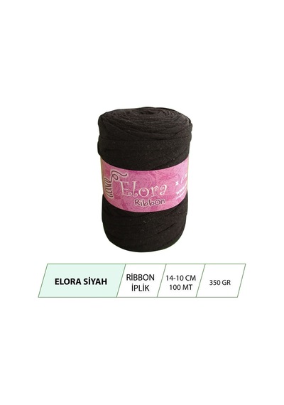 Elora Siyah Ribbon Örgü Ipi