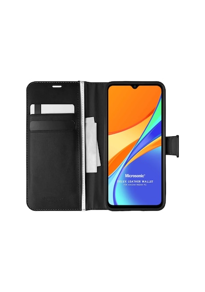 Xiaomi Redmi 10a İçin Kılıf Delux Leather Wallet Siyah Redmi 10a İle Uyumlu Kılıf - Siyah Çok Renkli