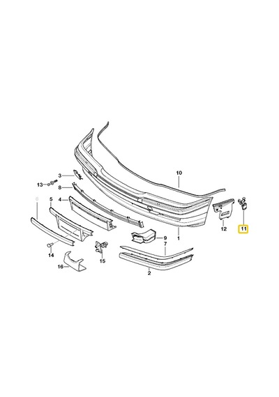 BMW E38 09.1994 - 09.1998 ÖN TAMPON SOL BRAKETİ 51118193157