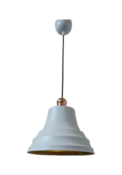Rys Retro Metal Bakır Duylu Beyaz İçi Gold Tekli Sarkıt Avize Çap.27 Cm