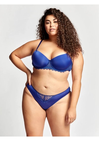 Melonika Golshan Garland Big Size Plunge Bra, Saks Mavi Konforlu Ve Şık Sütyen Çok Renkli