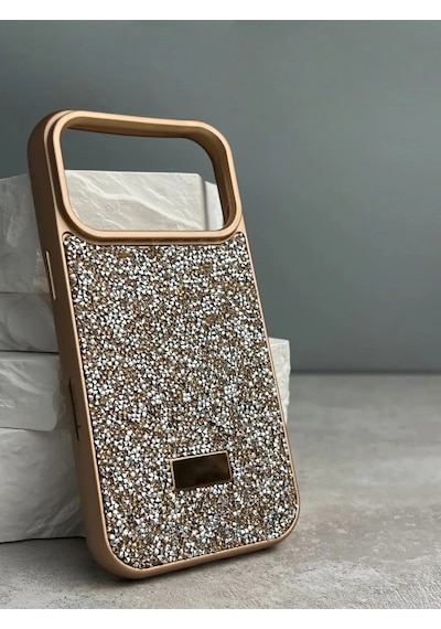 Apple iPhone Uyumlu 17 Pro Max Sw İnce Taşlı Premium Kılıf Bronz