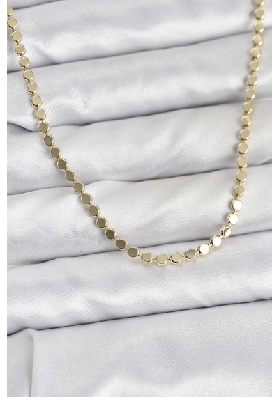 316l Çelik Zincir Gold Renk Ezme Zincir Model 45 Cm Kadın Kolye
