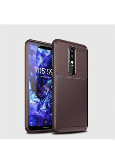 Nokia 5.1 Plus Kılıf Karbon Silikon Case