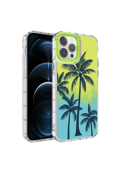 Apple  Uyumlu iPhone 12 Pro Max Kılıf Kamera Korumalı Renkli Desenli Sert Silikon Korn Kapak