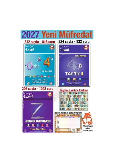 4. Sınıf 2027 Taktikli Tüm Dersler Zoru Konu Anlatımlı Soru Bankaları Seti Yeni