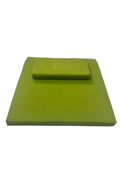 60x60 Meditasyon Minderi Seti İkili Yoga Meditasyon Minderi Lotus Çiçeği Baskılı Meditasyon Minderi Yeşil