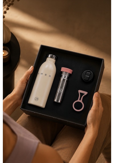 Smeg Creme-pink Termos Gift Box Krem