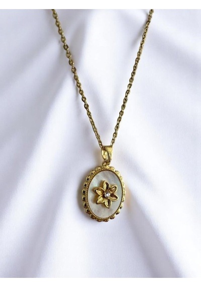 Paslanmaz Çelik Vintage Kolye Gold
