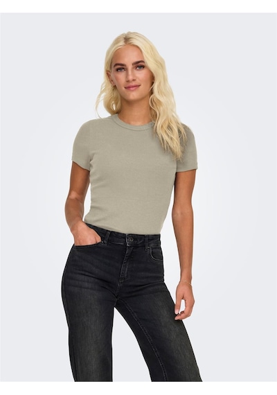 Only Onlval S/s O-neck Top Cc Jrs Kadın Bej T-shirt - O15339774