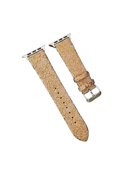 Zenviaat Newface Apple Watch Uyumlu38mm Creeper Desenli Kordon - Gold Znv2027
