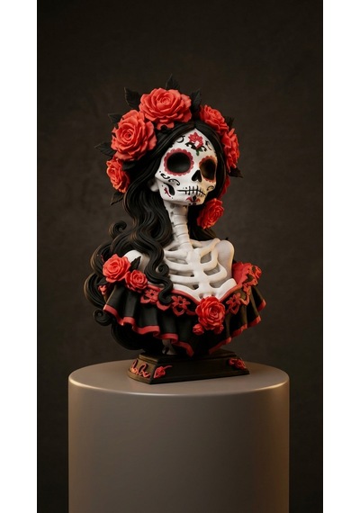 La Catrina Büstü Ölüler Günü Gotik & Dekoratif Heykel