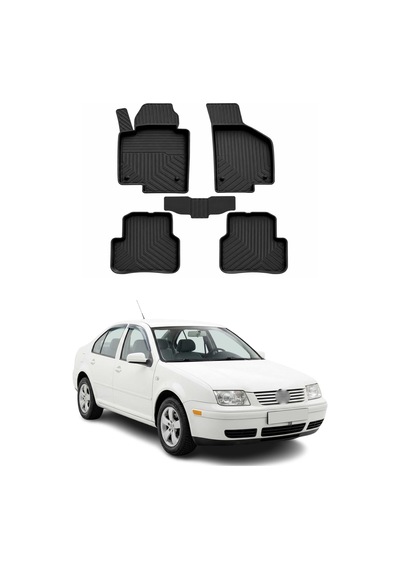Volkswagen Bora 1998-2006 Uyumlu 4d Havuzlu Paspas Kauçuk Siyah 5 Parça