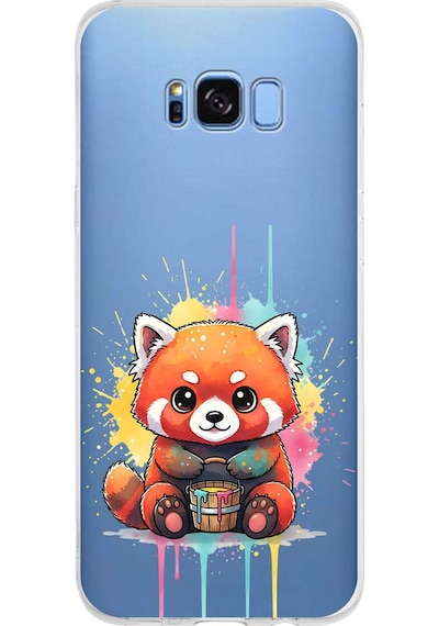 Samsung Galaxy S8 Plus İle Uyumlu Splash Tilki Tasarımlı Şeffaf Silikon Kılıf Şeffaf