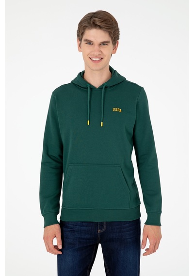 U.S. Polo Assn. Erkek Kapüşonlu Koyu Yeşil Basic Şardonlu Sweatshirt 50295176-VR079 U.S. Polo Assn. Erkek Kapüşonlu Koyu Yeşil Basic Şardonlu Sweatshirt 50295176-VR079