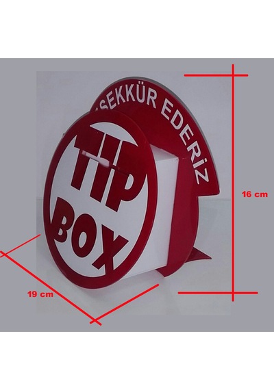 Tip Box Bahşiş Kutusu, Sadaka Kutusu ve Kumbara Kırmızı Pleksi Daire Model