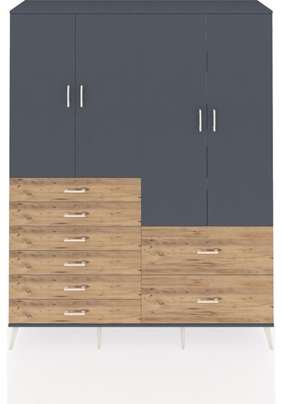 Hyperion Gardrop 7 Raflı 8 Çekmeceli 4 Kapaklı 176x44x221 Antrasit-antrasit/çam Antrasit/çam Hyperion Gardrop 7 Raflı 8 Çekmeceli 4 Kapaklı 176x44x221 Antrasit-antrasit/çam Antrasit/çam
