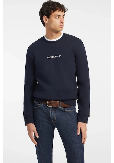 Guess Erkek Gj Cn Önde Logo Sweatshirt - Lacivert Lacivert