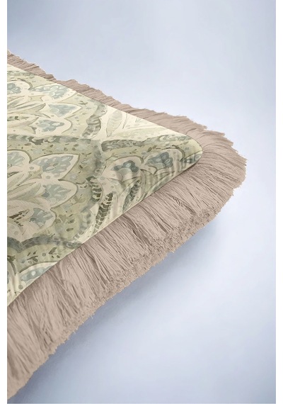 Damask Osmanlı Desenli Saçaklı Yastık Kılıfı-zarif Otantik Klasik Yeşil Krem Püsküllü Kırlent Kılıfı Kayıp Atlas Ritüel Damask Osmanlı Desenli Saçaklı Yastık Kılıfı-zarif Otantik Klasik Yeşil Krem Püsküllü Kırlent Kılıfı Kayıp Atlas Ritüel