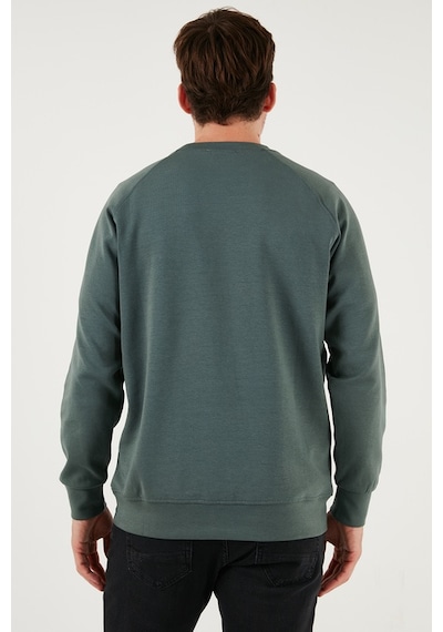 Buratti Streç Pamuklu Relaxed Fit Bisiklet Yaka 2'Li Paket Erkek Sweat 5901210S2 Haki-Lacivert