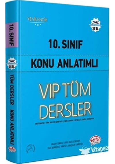 10.Sınıf Tüm Dersler Vip Konu Anlatım Mavi Kitap - Editör Yayınev