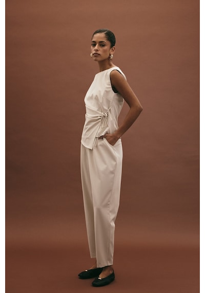 Sateen Lena Havuç Pantolon - Taş-136963 Taş