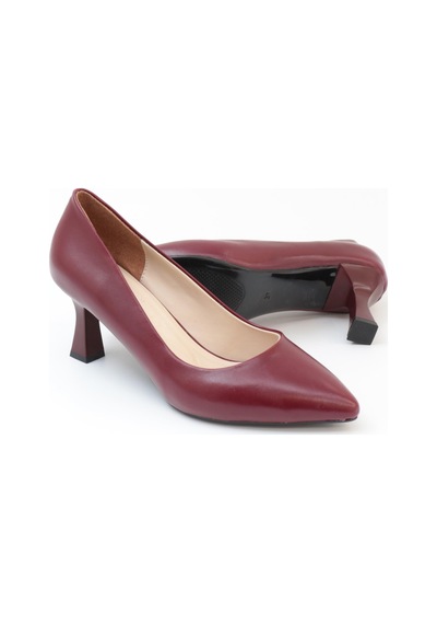 Nesilshoes Nesil Shoes Özma 7021 Bordo Topuklu Kadın Stiletto