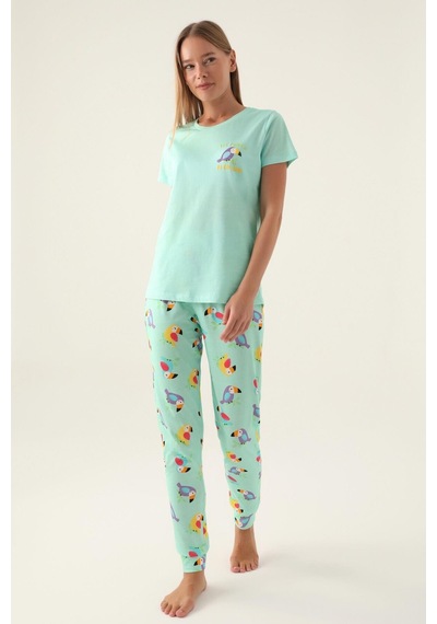 Rolypoly Roly Poly 3403 Callım Kadın Kısa Kol Pijama Takımı Nil