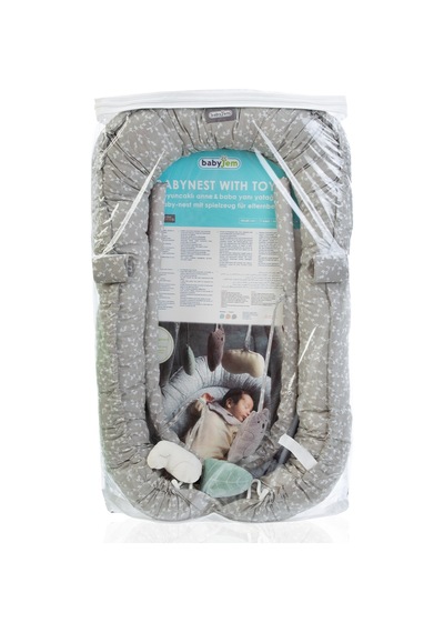 Babyjem Oyuncaklı Anne Baba Yanı Yatağı - Gri 40x65 Cm
