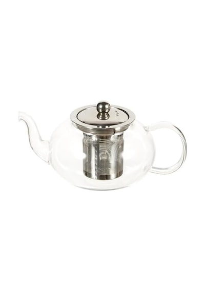 Cam Bitki Çayı Demliği 600 Ml - Çelik Süzgeçli Demlik