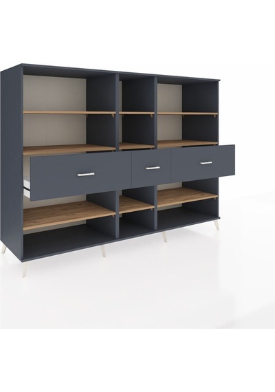 Kronos Dolap 9 Raflı 3 Çekmeceli 220x59x163 Antrasit-çam/antrasi Antrasit-çam/antrasit Kronos Dolap 9 Raflı 3 Çekmeceli 220x59x163 Antrasit-çam/antrasi Antrasit-çam/antrasit