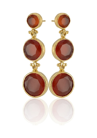 Kadir Jewellery 22 Ayar Altın Kaplama Vintage Küpe -el İşçiliği Ve Hipoalerjenik Küpe Kırmızı 24553865