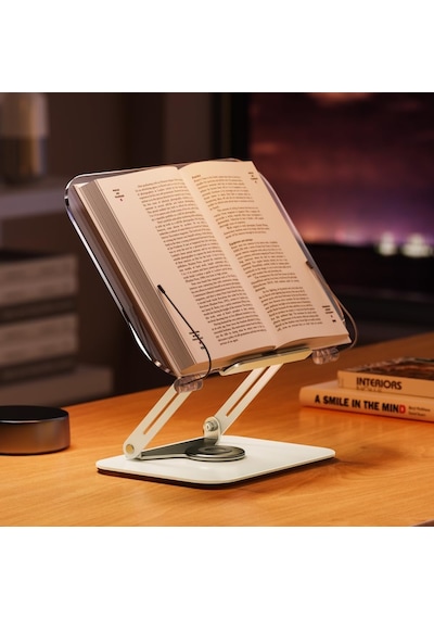 Coverzone Tablet Ve Kitap Okuma Standı 360 Döner Ayarlanabilir Katlanabilir Masaüstü Tutucu,
