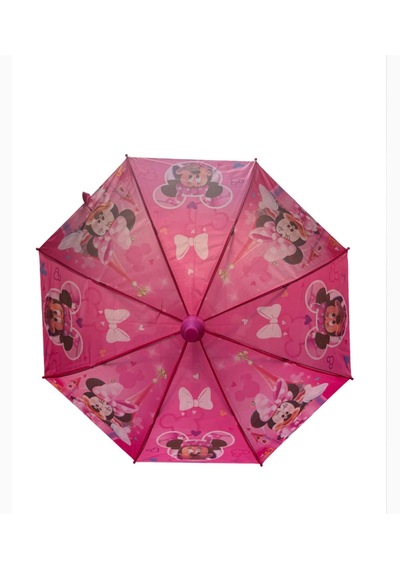 Almetra Minnie Mouse Desenli Pembe Kız Çocuk Şemsiyesi Koyu Pembe
