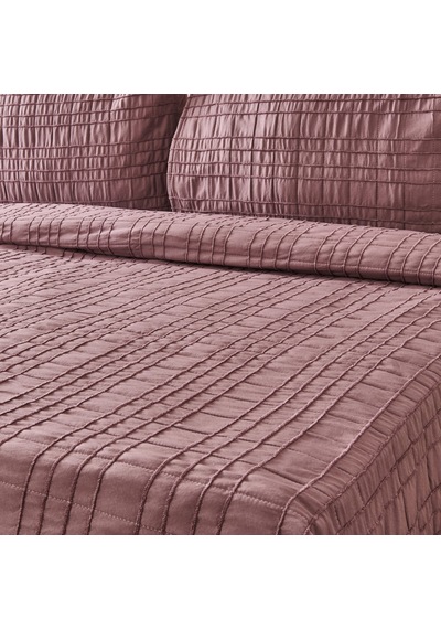 Soft Elit Çift Kişilik Yatak Örtüsü Seti - Mürdüm - 200x230 Cm Renkli