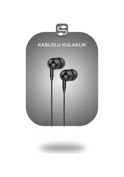 Premium İletişim Görüşme Dinleme Kablolu Kulaklık Girişli H10 Siyah