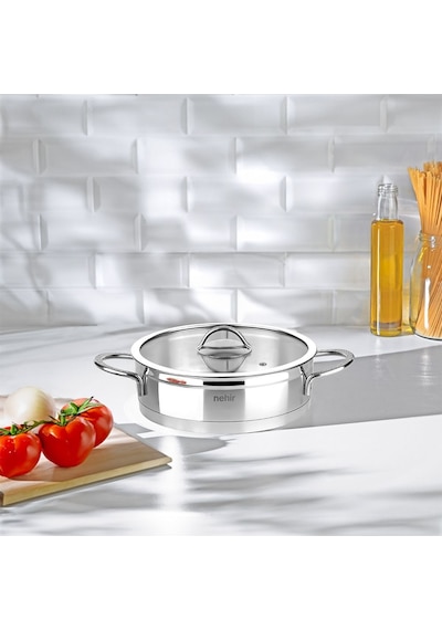 Nehir Silver Mat Trend 24 cm Sığ Tencere
