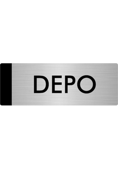 Metal Yönlendirme Levhası, Departman Kapı Isimliği Depo 10x20 Cm Gümüş Renk